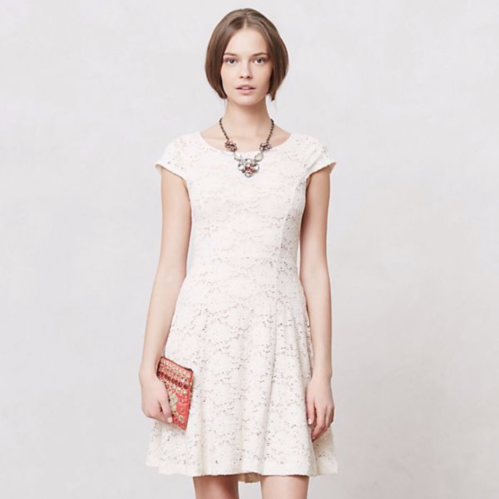 NWT Anthropologie Maeve White Dayflower Dress